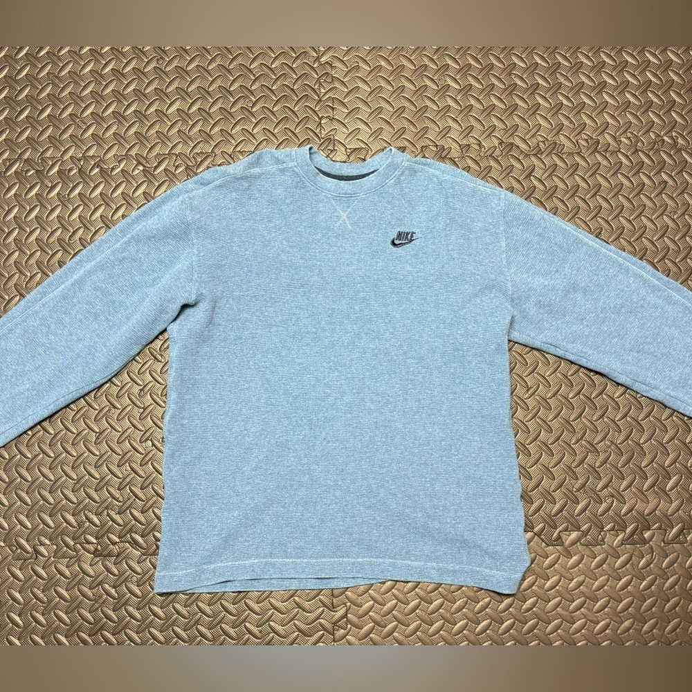 Nike Blue Waffle Knit Long Sleeve Shirt